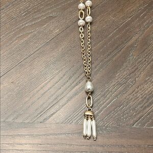 Susan Graver Elegant Gold and Silver Necklace with Pearls